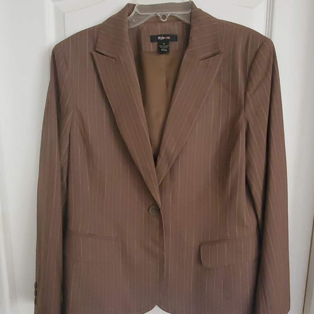 Taupe pin stripe blazer